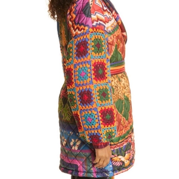 Patchwork tapestry crochet puffer jacket - Picture 2 of 7